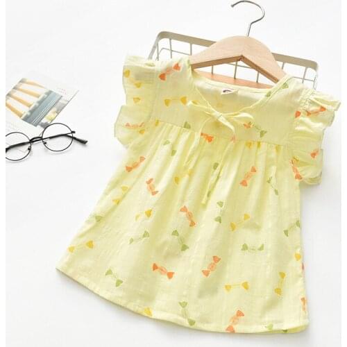 Summer New Style Girls Short-sleeved Shirt Western Style Girls Summer Thin Section Baby Girl Fashionable Top Kids Clothing