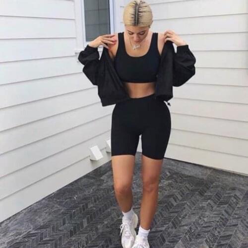 Summer Fashion Shorts Women High Waist Fitness Sexy Biker Shorts Korean Casual Slim Bottoms Athleisure Cycling Shorts Plus Size