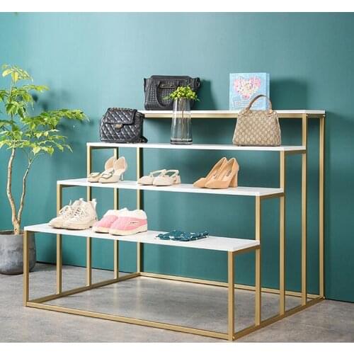 Shoe store Shoe rack Display rack Store Clothing store Gold bag table Floor type multi-storey shelving Light luxury shelf