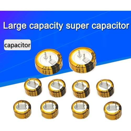 Stlxy 2PCS High-capacity Super Farad Capacitor 5.5V 0.1/0.33/0.47/1.5F C-type Double Layer Capacitor DIY KIT For instruments