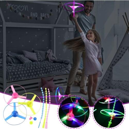 10pcs/Set nolvelty luminous Toy flying fairy flying saucer UFO flying wheel gyro Hand bamboo dragonfly gift Toys for children