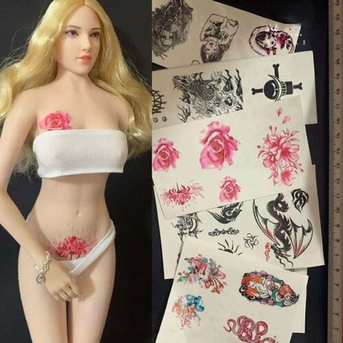 In Stock 1/6 Scale Waterproof Tattoo stickers Sticker Fashion Figure Scene Accessories Model for 12'' Body No Stained
