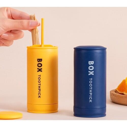 Pop-up Cotton Bud Swabs Toothpick Dispenser Press Type Automatic Tooth Pick Holder Cottonstick Storage Box Kitchen Organizer