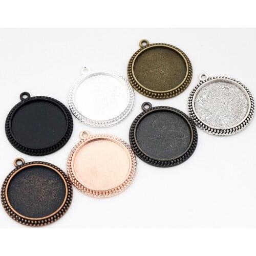 High Quality 5pcs 25mm Inner Size 7 Colors plated Cameo Base Setting Stars Style Pendant