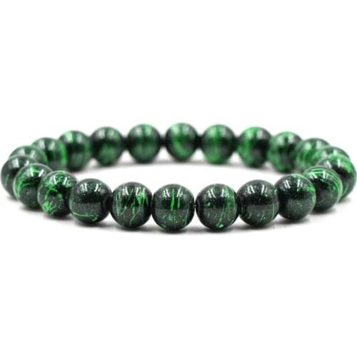 Green Beads Natural Stone Bracelet Female Jewelry Steel Flower Pendant Charm Bracelets Women Jewelry Wholesale 2019 New