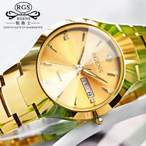 Zegarek DamskiWomen Men Watches Luxury Brand Couple Watch Full Steel Fashion Date Watch Mens Business Quartz Watch Reloj Hombre