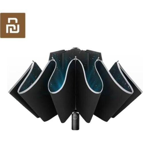 2020 New Automatic Folding Automatic Open Reverse Umbrella Male Creative Sunny Rain Strong Reflective Anti-wind Umbrella