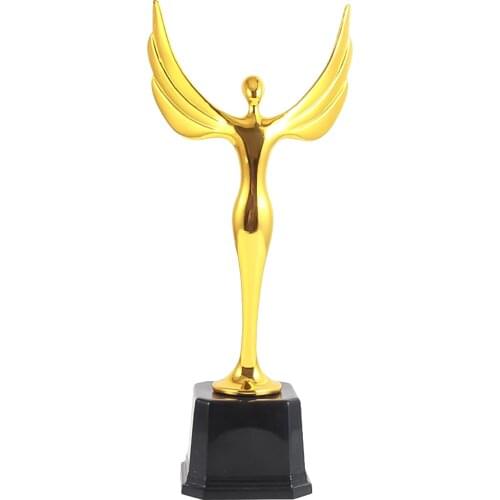 1Pc Trophy Achievement Award Glod Angel Award Gold Male Award for School Company