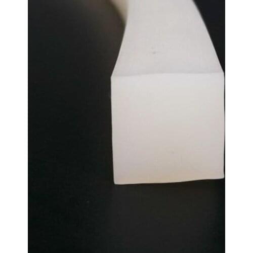 10X10mm High Quality Square Silicone Strip Silica Rod Silicon Cord Silicone Bar, Milky White Color 1meter