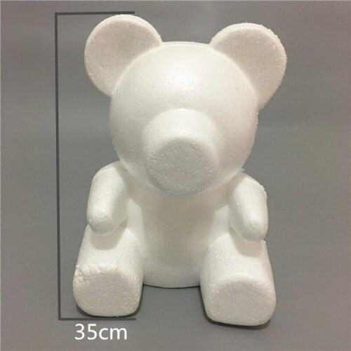 15/20/35CM Foam Bear Modeling Polystyrene Styrofoam White love Bear Crafts For valentines Gifts Party Decoration DIY Rose Bear