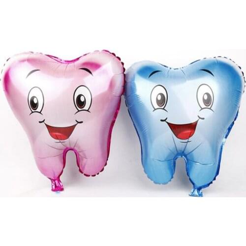 50pcs Smile Tooth Foil Balloons Lovely Teeth Inflatable Globos for Baby Shower Birthday Party Decorations Kids Toys Gift