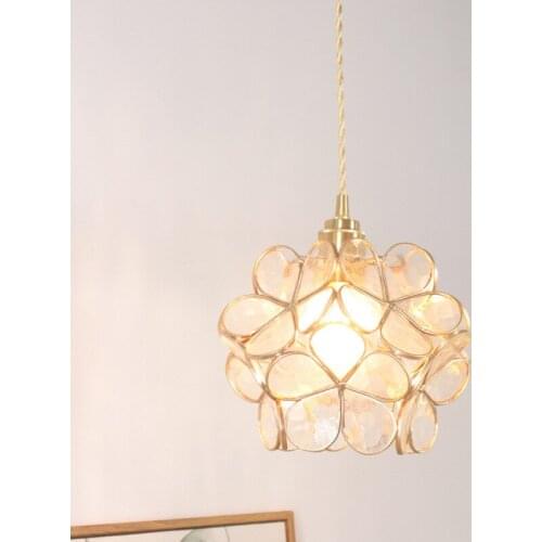 American pure copper flower single head creative Nordic restaurant bar bay window aisle porch personality small chandelier