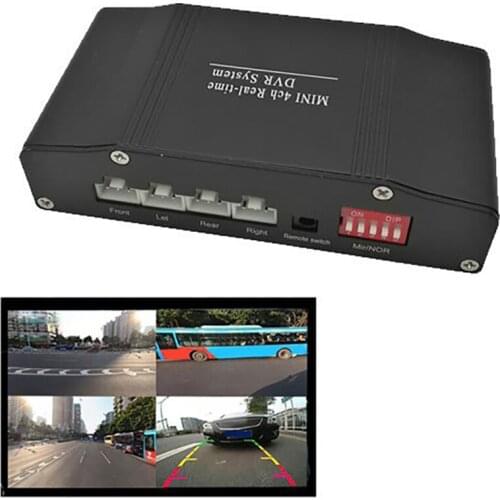 Car DVR Recorder Parking Assistance 4 Way Video Switch Combiner Box 360 Degrees Support L/R/Front/Rear View Camera