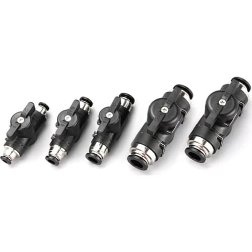 BUC-4/6/8/10/12mm Pneumatic Joint Valve Switch PU Trachea Quick Joint Hand Valve