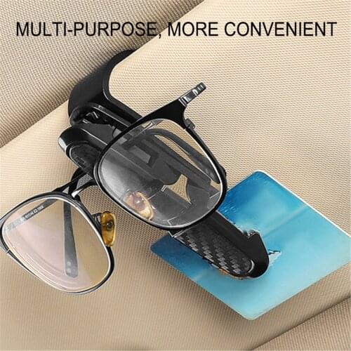 1PC Black Portable Car Glasses Cases Ticket Card Clamp Car Sun Visor Sunglasses Holder ABS Eyeglasses Clip Auto Accessories
