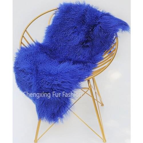 CX-D-24A Soft Long Hair Mongolian Lamb Fur Mat Rug Blanket Bedroom Fur Carpet