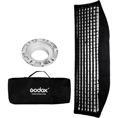 Godox 30x120cm 12"x47" Honeycomb Grid Rectangular Softbox Bowens Mount for Photo Strobe Studio Flash