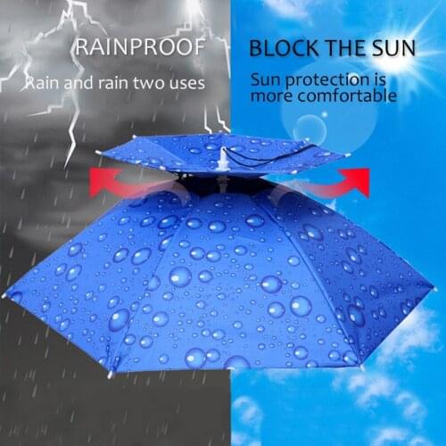 Foldable Head Umbrella Hat Anti-Rain Anti-UV Outdoor Fishing Caps Portable Travel Hiking Beach Fish Tackle Iscas pesca Rain Gear