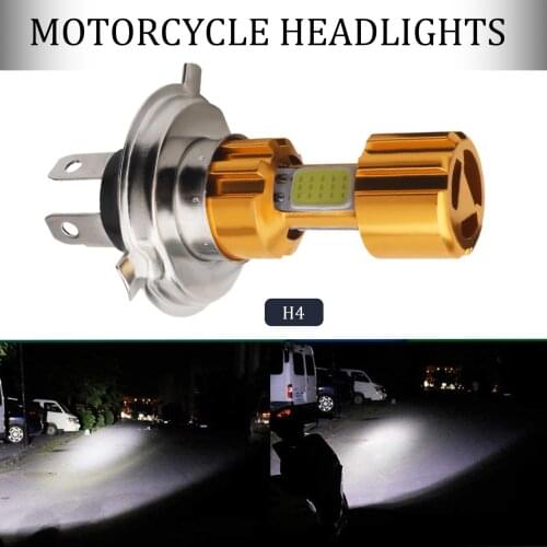 H4 LED 3 COB Motorcycle Headlight Bulb 2000LM 6000K Hi/Lo Beam Motorcycle Modified Front Headlight Motorcycle Light Accessories