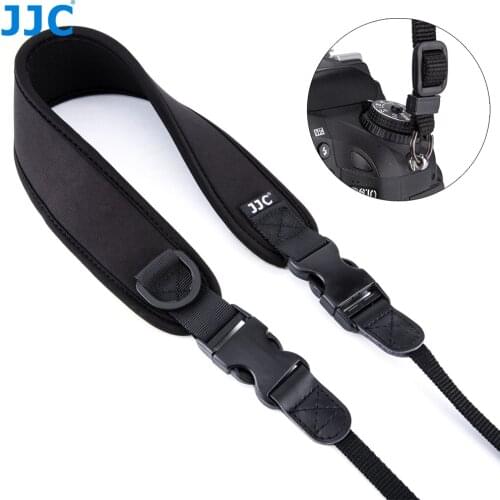 JJC Neoprene DSLR Camera Belt Wide Quick-Release Black Neck Shoulder Strap for Canon/Nikon/Sony/Pentax/Fuji/Olympus/Panasonic