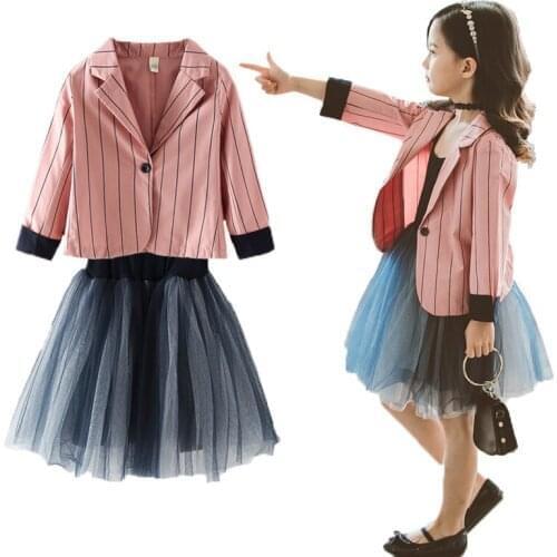 Teenage Kids Girls Clothes Sets 2021 Brand Girls Summer Clothes Formal Suits+Dress Tutu Children Clothing roupas infantis menina