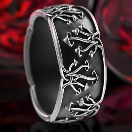Creative Natural Style Plant Mushroom Ring Vintage Punk Silver Color Metal Rings for Men Women Birthday Gifts Fashion Jewelry