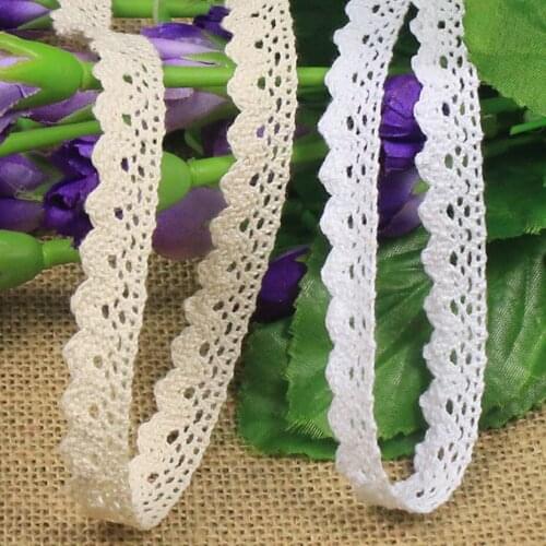 15mm Wave Lace Trim Cotton Ribbon White Beige For Headwear DIY Clothing Sewing Handmade Craft Trimmings 5/10/20/30/40/50 Yards