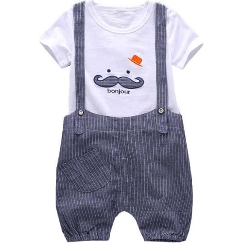 Summer Children Gentleman Clothes Baby Boys Girls Cartoon T Shirt Shorts 2Pcs/sets Kid Infant Clothing Toddler Casual Tracksuit