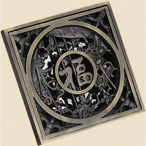 Brushed Bathroom Accessoreis 10*10cm Floor Drain Shower Fioor Cover Square Kitchen Drain Solid Brass Bathroom Shower Drain