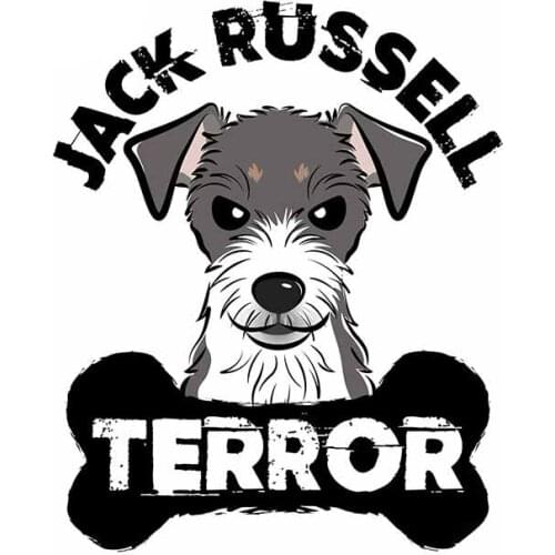 Cute Schnauzer Jack Russell Terrier Dog Cartoon Car Sticker Decal Decor for RV Auto Motocross Racing Laptop Trunk Wall