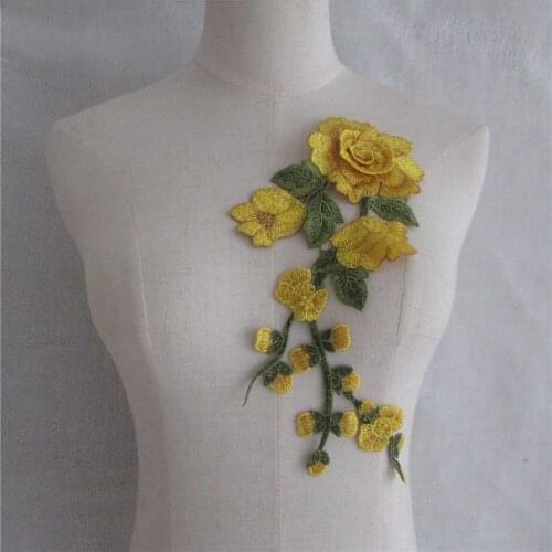 Fashion style 1Pcs Venise Lace Fabric Dress Applique Blouse Sewing Trims DIY Neckline Collar Costume Decoration Accessories