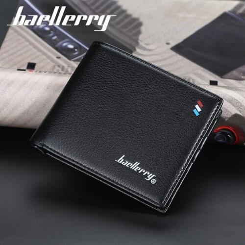 Baellerry Male Soft Leather Purse Men Short Wallet Business Bag Coin Pocket Card Holder Fashion Solid Bags carteira masculina