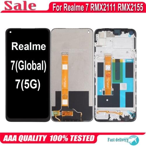 Original Display Replace 6.5" For Realme 7 5G RMX2111 LCD Touch Digitizer Screen Assembly