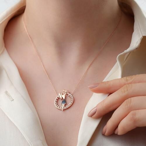 Gümüşistan 925 Sterling Silver Mother Baby Necklace