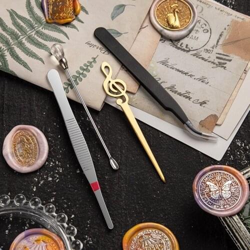 Crystal Head Mixing Spoon DIY Seal Wax Stirring Stick Rod Anti Scalding Decor Stainless Steel 10cm Handle Stamp Gifts