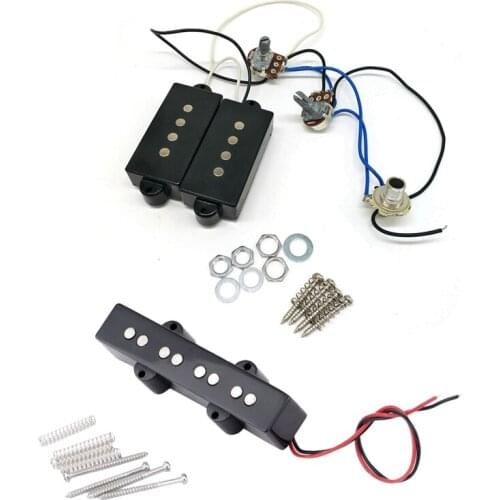 Pro Electric Bass Open Type Noiseless Bridge Pickup 95X18.3mm & Electric Guitar Pickup Wire Harness PB Bass 4-String