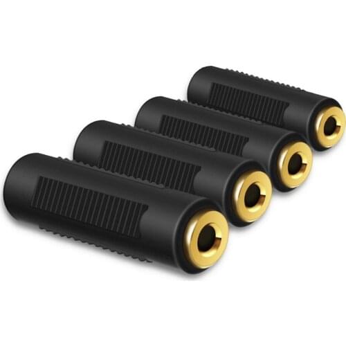 3.5mm Female Stereo Jack AUX Adapter Connectors,Gold Plated 3.5mm Female to Female Audio Adaptor (4 Pack)