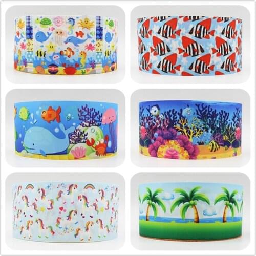 Q&N ribbon 16mm 22mm 25mm 38mm 50mm 75mm cute animal printed grosgrain ribbon webbing 50yards/roll for hair tie free shipping