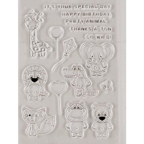 Forest animal birthday stmaps for card making diy crafting stamps