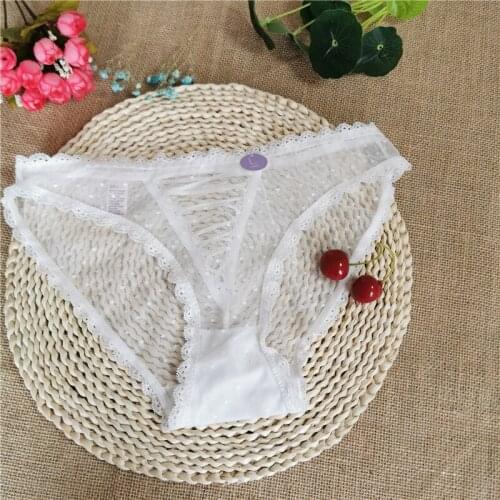 Briefs womens cotton crotch simple mid-waist lace nylon seamless breathable sexy soft package buttock student briefs