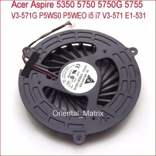 Free Shipping KSB06105HA-AJ83 Fan For Acer Aspire V3-571G 5350 5750 5750G 5755 P5WS0 P5WEO i5 i7 V3-571 E1-531 CPU Cooling Fan