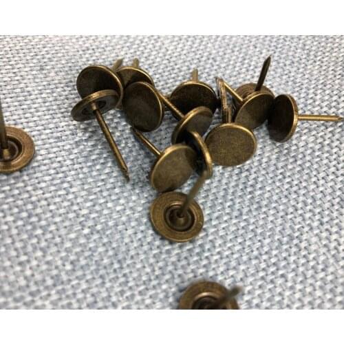 Vintage Iron Sofa Nails Decorative Tacks Stud Pins Wooden Box Case Antique Furniture DIY Flat Pushpin Doornail,11*17mm,200Pcs
