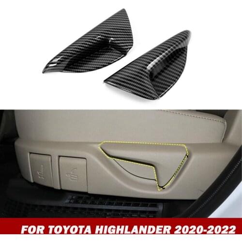For Toyota Highlander 2020-2022 Carbon Fiber ABS Rear Seat Armrest Trim 2pcs