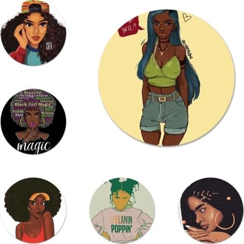 58mm 2bunz Melanin Poppin Aba Icons Pins Badge Decoration Brooches Metal Badges For Clothes Backpack Decoration
