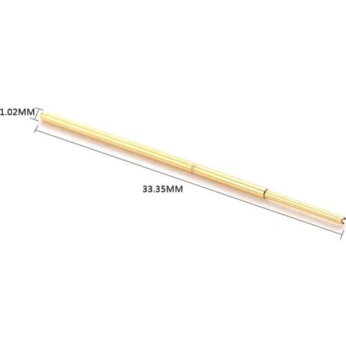 100Pcs Test Probe PAL75-Q1 Gold-Plated Test Instrumentation Spring Test Thimble Outside Diameter 1.02mm for Circuit Boards