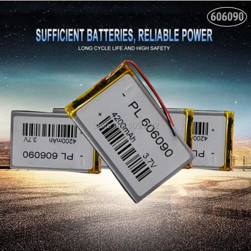 10pc 3.7v 4000mAh 606090 Lithium Polymer Rechargeable Battery For GPS MP4 Camera Power Bank Tablet Electric Toys PAD DVD