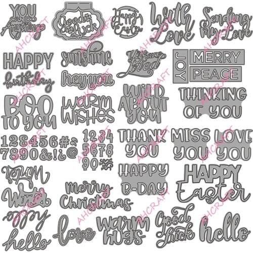 29pcs words combination set Metal Cutting Dies for diy Scrapbooking Photo Album Decorative Embossing PaperCard Crafts Die 2020