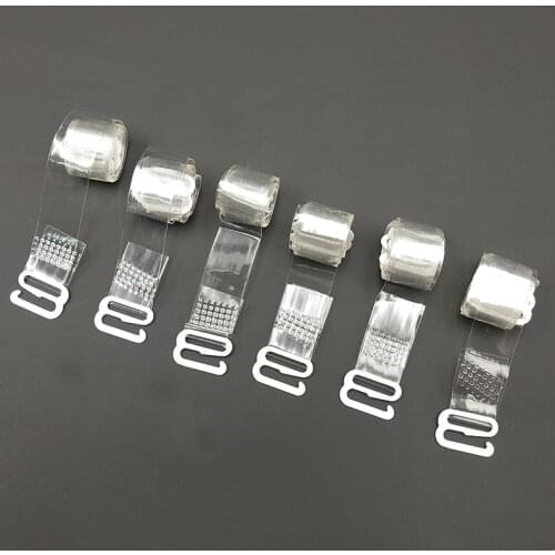 3Pairs=6Pcs Metal Buckle Bra Straps Belt Womens Elastic Transparent Silicone Bra Straps Adjustable Intimates Accessories