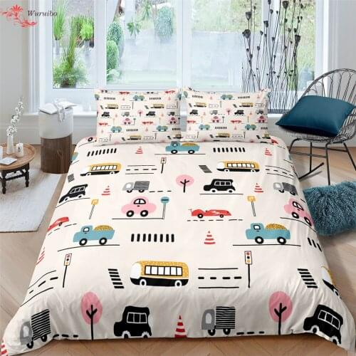 3D Luxury 2/3pcs Bedding Set Cartoon Animals Kids Duvet Cover Pillowcase Comforter Covers Girl Boy Gift Twin Single Bedclothes