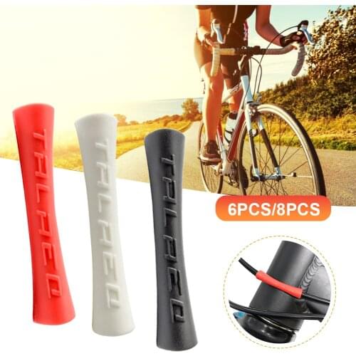 6/8pcs Bicycle Cable Protector Shift Brake Rubber Line Pipe Sleeve MTB Frame Protection Anti-friction Cycling Wrap Guard Tubes